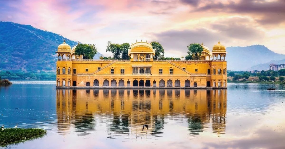 Jal Mahal standing in Man Sagar Lake, Jaipur